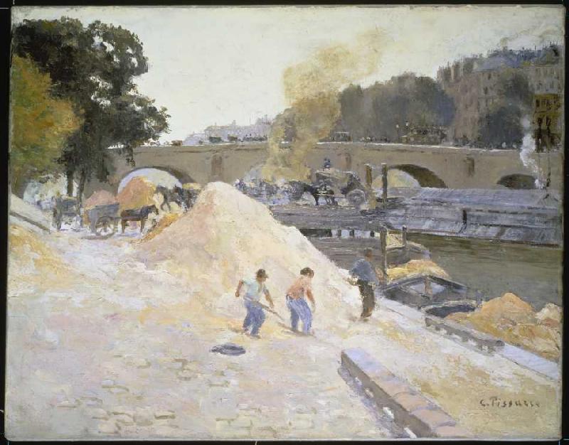 Gravel shipment at the Quai this ' Anjou at his in Paris (Pont Marie) od Camille Pissarro