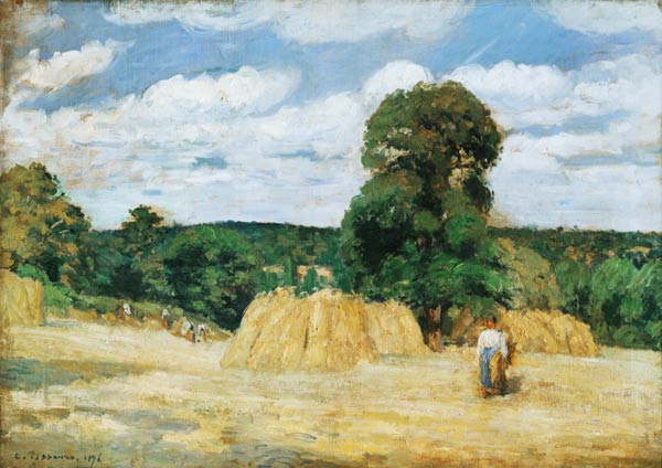 Harvesting at Montfoucault od Camille Pissarro