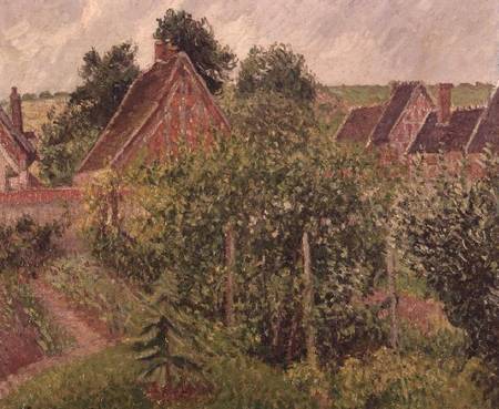 Landscape with Cottage Roofs od Camille Pissarro
