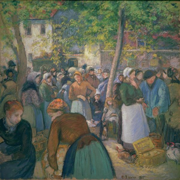 Pissarro / The poultry market / 1885 od Camille Pissarro
