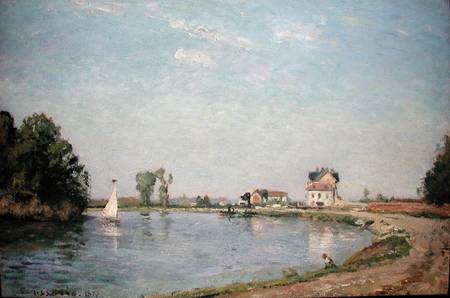 At the River's Edge od Camille Pissarro