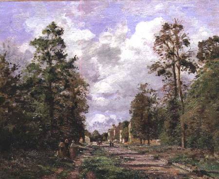 The road to Louveciennes at the edge of the wood od Camille Pissarro