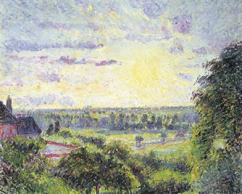 Sonnenuntergang in Eragny od Camille Pissarro