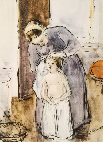 C. Pissarro / The Toilette / c. 1883 od Camille Pissarro