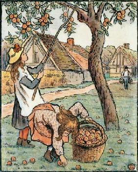 Gathering Apples, from 'Travaux des Champs'