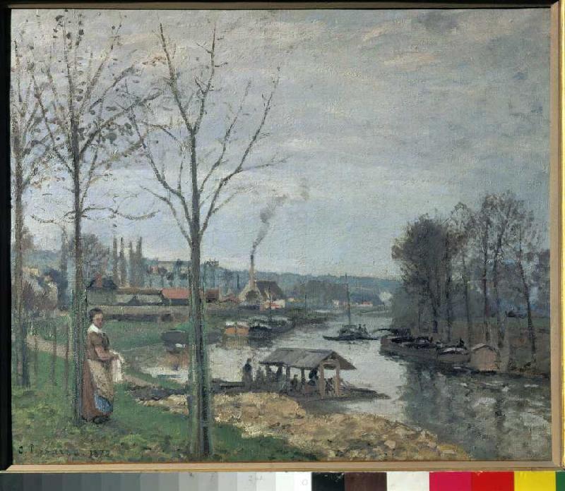 The Wäscher footbridge in port Maly (Pontoise) od Camille Pissarro