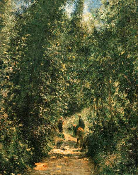 C.Pissarro, Weg unter Bäumen, Sommer od Camille Pissarro