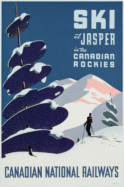 Poster advertising the Canadian Ski Resort Jasper od Canadian School