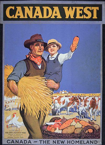 Poster promoting immigration to Canada od Canadian School