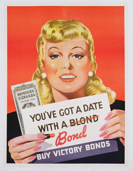 'You've Got a Date With a Bond', poster advertising Victory Bonds od Canadian School