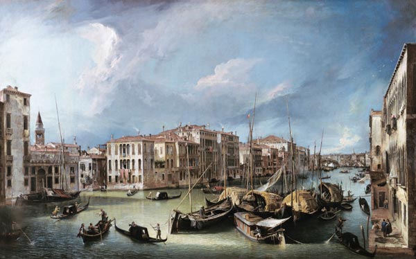 The Canal grandee in Venice with the Rialto bridge od Giovanni Antonio Canal (Canaletto)
