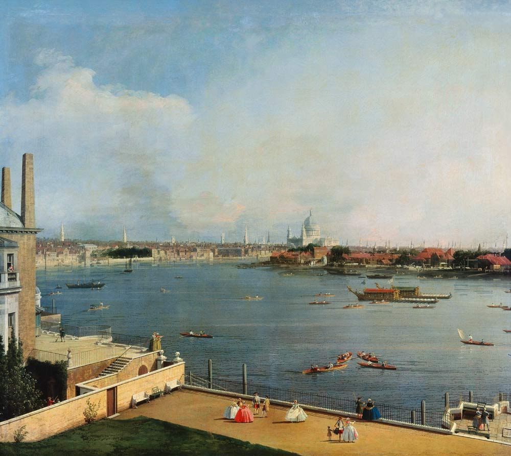 The Thames and the centre of London from Richmond House od Giovanni Antonio Canal (Canaletto)