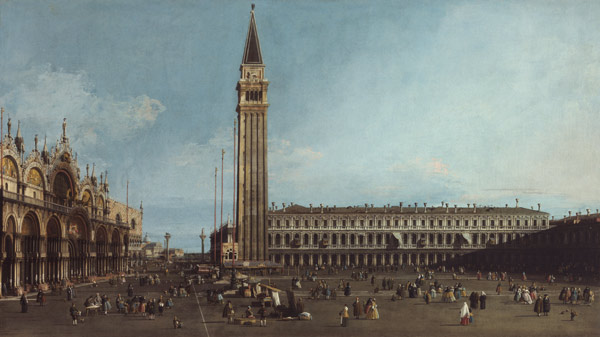 The Piazza San Marco, Venice od Giovanni Antonio Canal (Canaletto)
