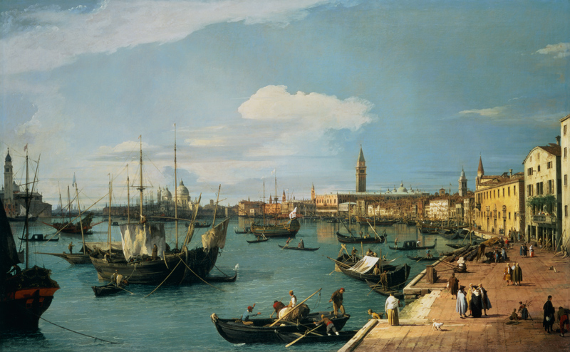 The Riva degli Schiavoni looking west od Giovanni Antonio Canal (Canaletto)