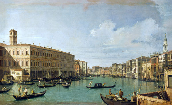 The Grand Canal from the Rialto Bridge od Giovanni Antonio Canal (Canaletto)