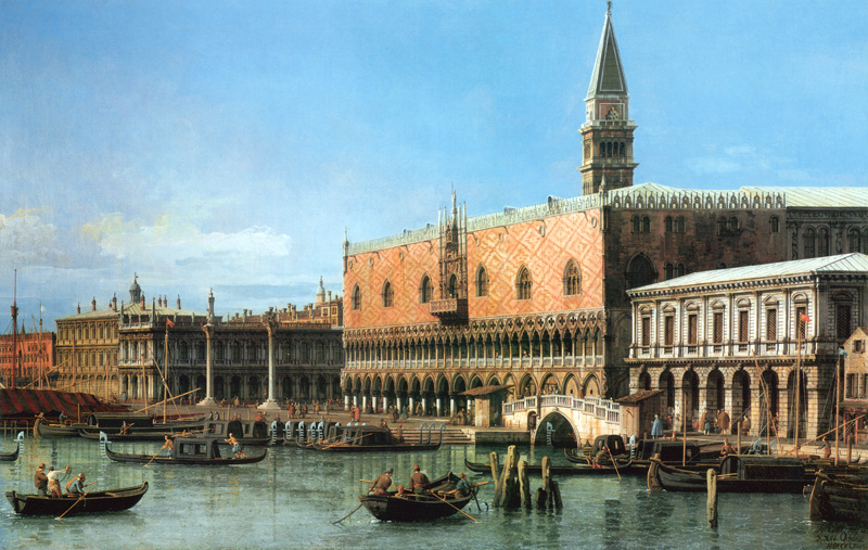 The The Molo looking west od Giovanni Antonio Canal (Canaletto)