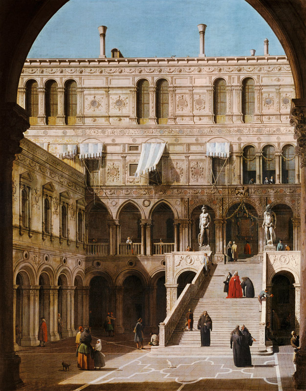 Venedig, Dogenpalast, Scala dei Giganti od Giovanni Antonio Canal (Canaletto)