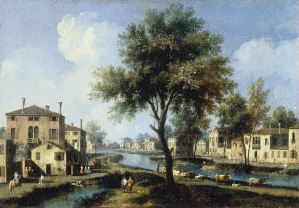 Brenta / View / Ptg.by Canaletto / C18th od Giovanni Antonio Canal (Canaletto)