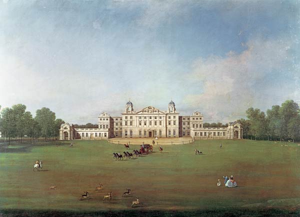 Badminton House, Gloucestershire od Giovanni Antonio Canal (Canaletto)