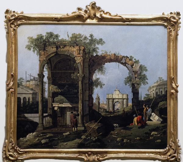 Canaletto / Capriccio and classical ruin od Giovanni Antonio Canal (Canaletto)