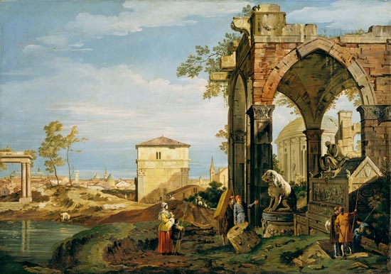 Capriccio with Motifs from Padua od Giovanni Antonio Canal (Canaletto)