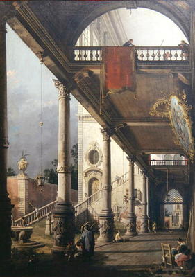 Capriccio of a Colonnade, 1765 (oil on canvas) od Giovanni Antonio Canal (Canaletto)