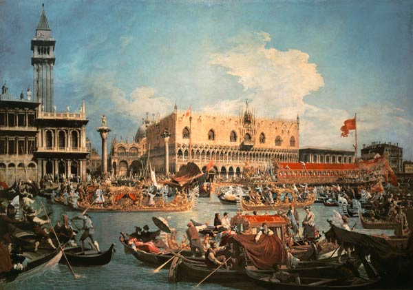 The Bucentaur in front of the doge palace od Giovanni Antonio Canal (Canaletto)