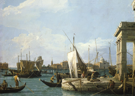 The Dogana in Venice od Giovanni Antonio Canal (Canaletto)