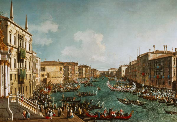 The regatta on Canale grandee in front of the palais Ca'Foscari. od Giovanni Antonio Canal (Canaletto)