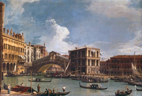 The Rialto Bridge, Venice, from the North od Giovanni Antonio Canal (Canaletto)