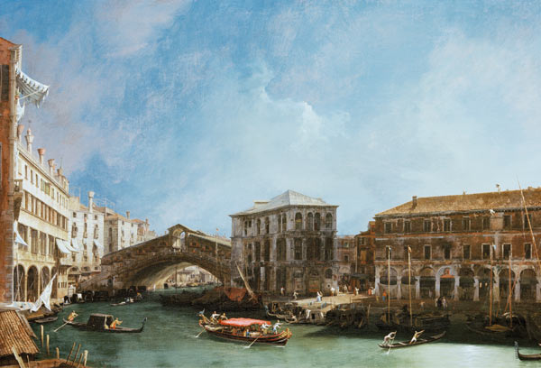 Grand Canal: The Rialto bridge from of The North od Giovanni Antonio Canal (Canaletto)
