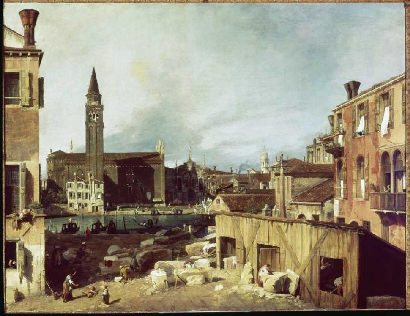 Venice, Canal grandee, church u.Scuola della Carità od Giovanni Antonio Canal (Canaletto)