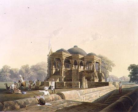 Ancient Temple at Hulwud, from Volume I of 'Scenery, Costumes and Architecture of India', painted by od Captain Robert M. Grindlay