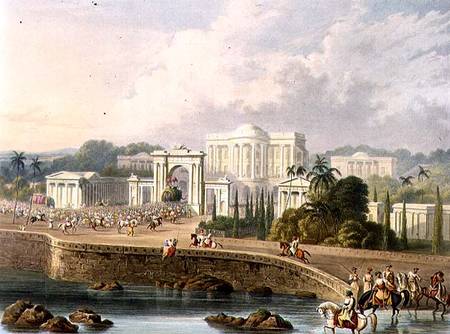 The British Residency at Hyderabad in 1813, from Volume II of 'Scenery, Costumes and Architecture of od Captain Robert M. Grindlay