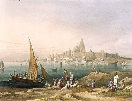 The Sacred Town and Temples of Dwarka, from Volume II of 'Scenery, Costumes and Architecture of Indi od Captain Robert M. Grindlay