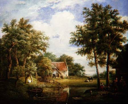 Dutch Farm Scene od Carel Lodewijk Hansen