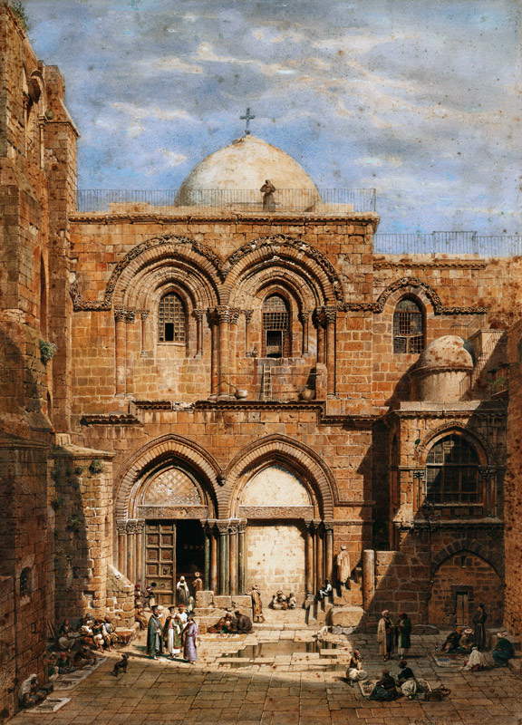Eingang zur Grabeskirche in Jerusalem od Carl Friedr.Heinrich Werner