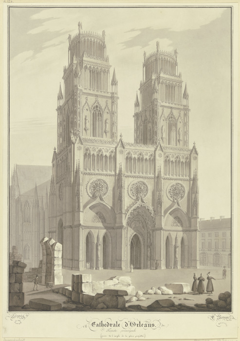Die Kathedrale Sainte-Croix d’Orléans od Carl Friedr.Heinrich Werner