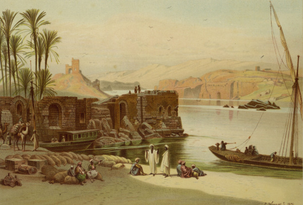 Nile near Aswan od Carl Friedr.Heinrich Werner