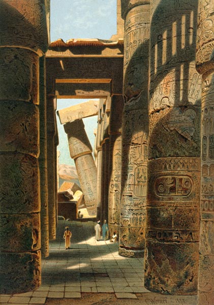 Karnak , Temple Ruins od Carl Friedr.Heinrich Werner