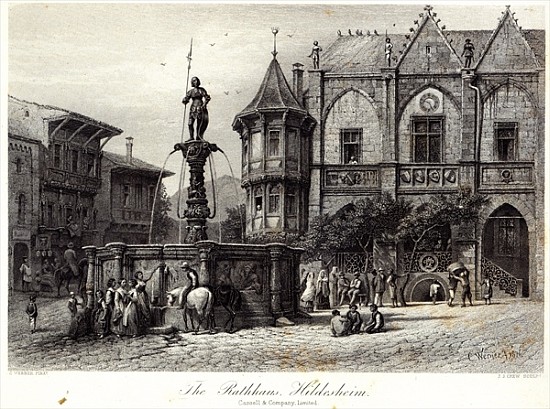 The Rathhaus, Hildesheim; engraved by J.J. Crew, printed Cassell & Company Ltd od Carl Friedr.Heinrich Werner