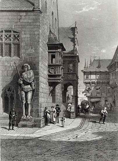 Town Hall, Halberstadt; engraved by E. Joubert, printed Cassell & Company Ltd od Carl Friedr.Heinrich Werner