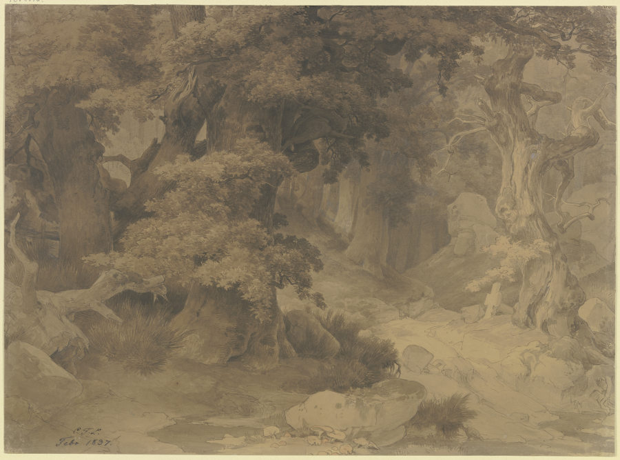 Oak forest od Carl Friedrich Lessing