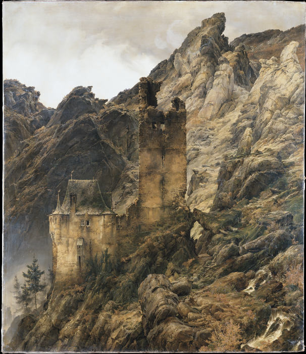 Rocky Landscape: Gorge with Ruins od Carl Friedrich Lessing