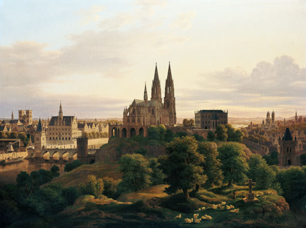 A Medieval Town in 1830 od Carl Georg Hasenpflug