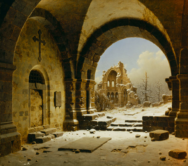 Cloister Ruins in Winter od Carl Georg Hasenpflug