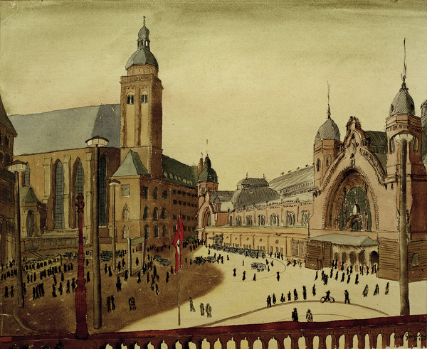 Koeln, Bahnhofsplatz, 1935. od Carl Grossberg