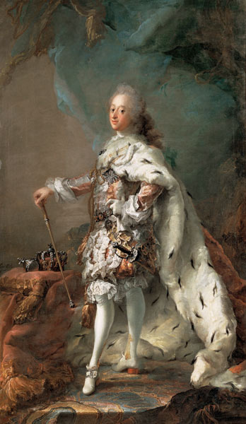 Portrait of Frederik V (1723-1766) in Anointment Robe od Carl Gustaf Pilo