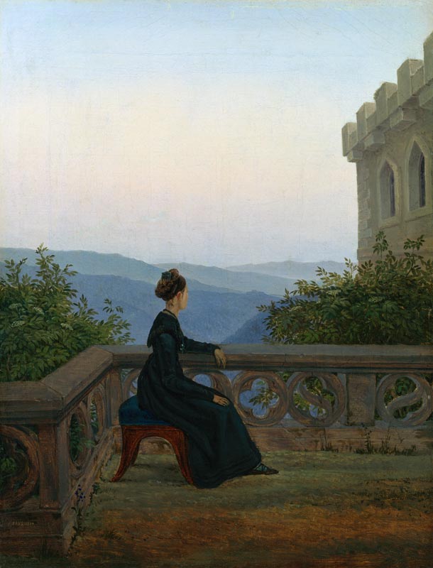Woman on the Söller od Carl Gustav Carus