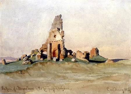 The Ruin of a Mausoleum in the Roman Countryside od Carl Haag